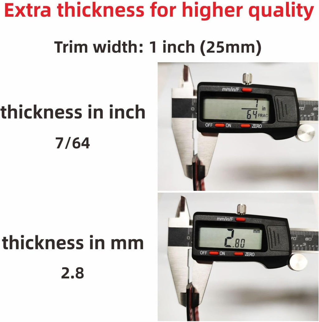 16Ft Glossy Black Automotive Car Exterior and Interior Molding Trim Universal Bumper Window Door Body Side Decorative Strip Scratch-Proof (1 inch (25mm))