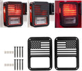 A ABIGAIL Tail Light Cover Compatible with Jeep Wrangler JK/JKU 2007-2018, Taillight Cover Guard with US Flag Pattern Decorative Protector Exterior