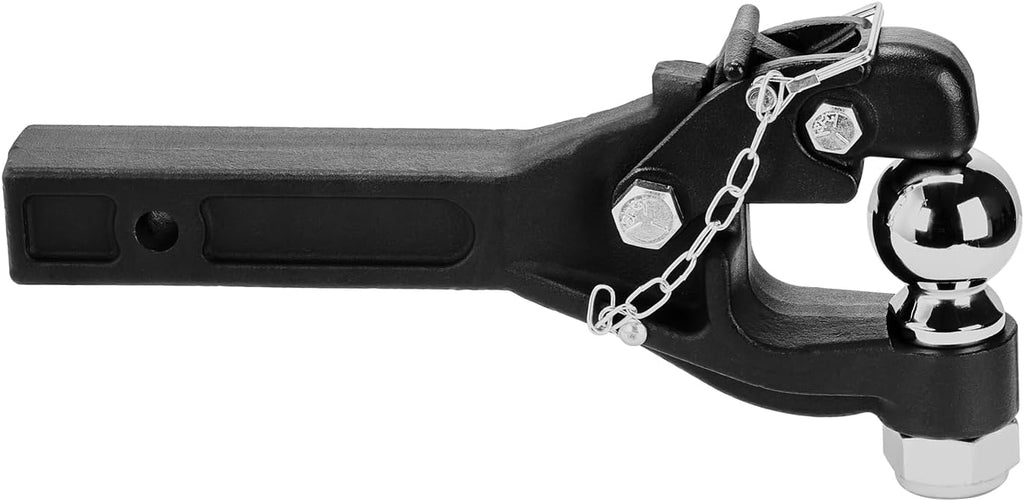 VEVOR Pintle Hook, 20000 lbs, Pintle Hook Hitch for 2/2.5-inch Hitch Hook Military Receiver, Combination 2-5/16-inch Hitch Ball, Fits 2.5 to 3-inch Lunette Ring, 15.6-inch Length, Black Powder Coat