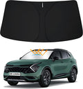 D-Lumina Windshield Sun Shade for 2017-2022 Kia Sportage, Foldable Front Sun Visor Protector Blocks UV Rays, Window Sunshade Sun Visor Interior Accessory Pack & Unpack Easily, Silver & Black