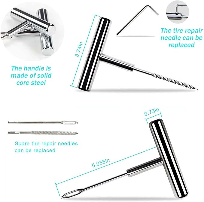 Tire Repair Kit, with Universal Tire Patch Kit to Plug Flats - Image 3