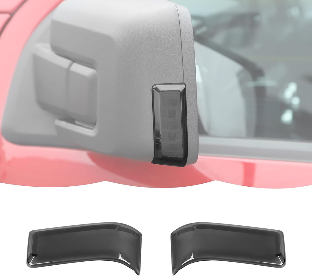 RT-TCZ Smoked Black Rearview Mirror Turn Signal Light Cover Trim Decoration Exterior Accessories for Ford F150 2021-2025