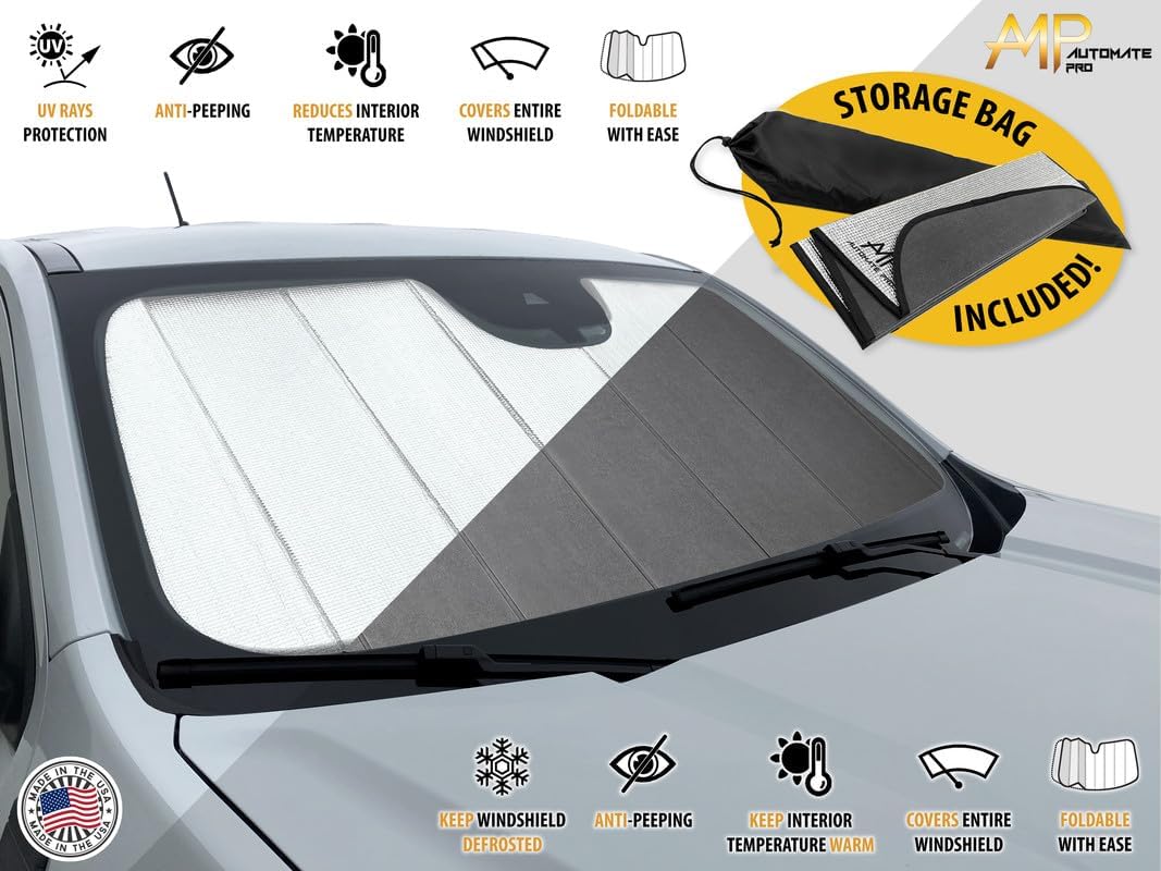 Custom Foldable Windshield Sunshade fits 2026 Honda Passport SUV | Compact Reflective Block UV Protector Folding Insulation Dual-Purpose Reversible Accessories | Made in USA