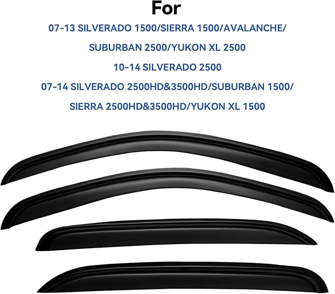Window Visors Rain Guards for 2007-2013 Chevy Silverado/GMC Sierra - Image 2