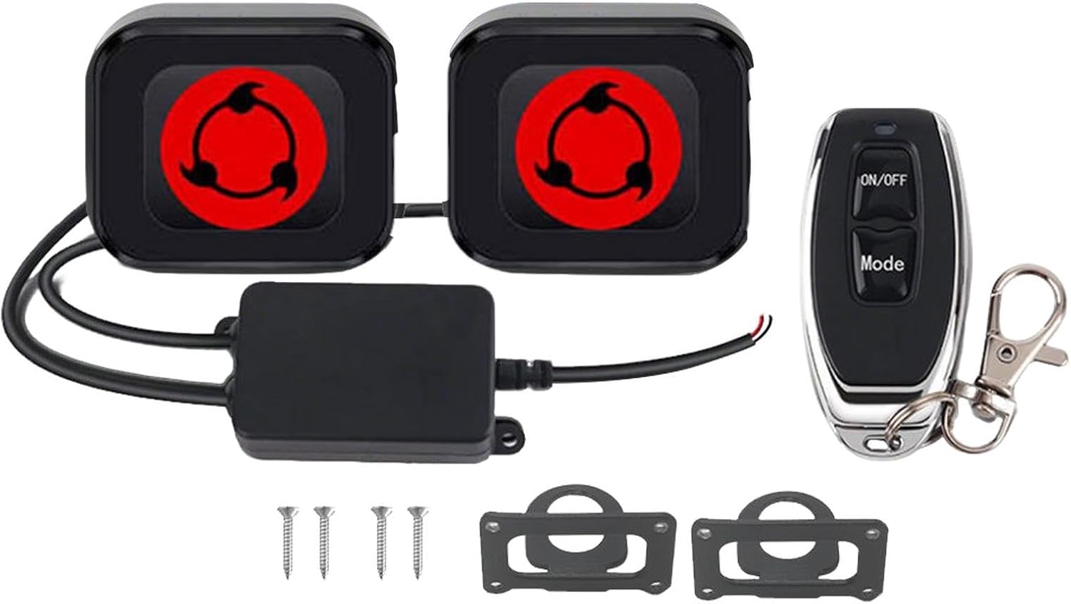 Motorcycle LED Eyes - 5cm, Evil Eyes Lamp, 12-36V Animated Waterproof Remote Control | Remote Control Dynamic Patterns, Special Effect Eagle Eye Blinking Lights | Multi-Mode Custom Glow,