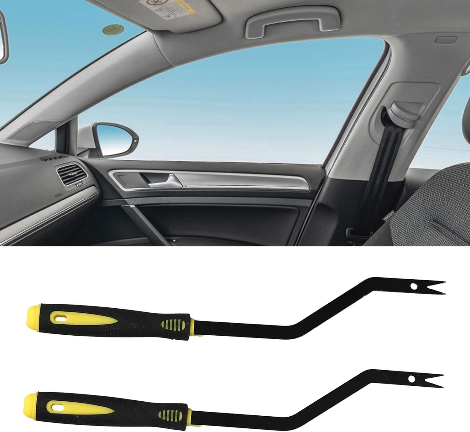 Roof Grab Handle Release Tool 8.9 Inch Metal and Plastic Ergonomic Grip for Golf T10518 T10518A for SKODA, Easy Removal and Replacement of Automotive Interior Handles(2pcs)