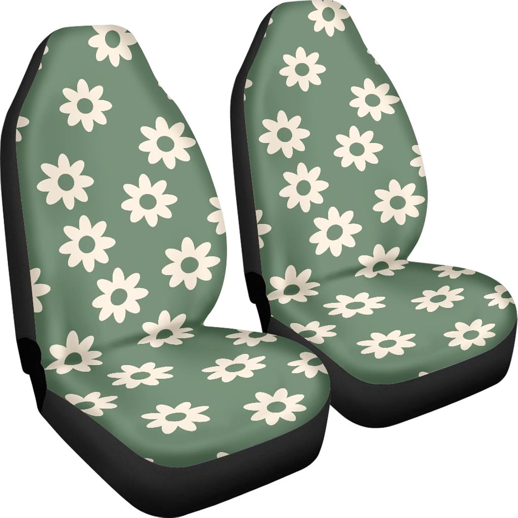 green groovy flower auto seat cover set 2, package contents