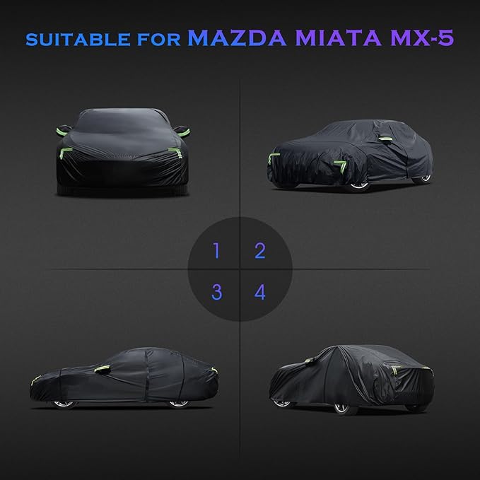 Car Cover Custom Fit for Mazda Miata MX-5 1989-2025, 6 Layers Truck Cover - Image 7