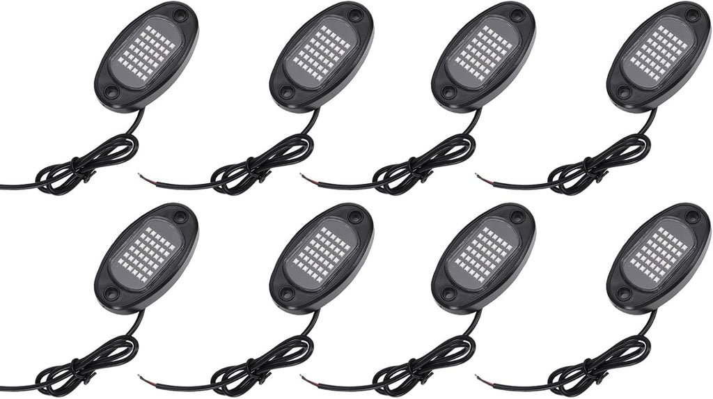 Tomshine 36 LEDs Underglow Lights, 8-Pack Rock Lights with IP68 Water Resistance, Easy Installation for Car Underglow Light, Enhance Style and Safety (Yellow Light)