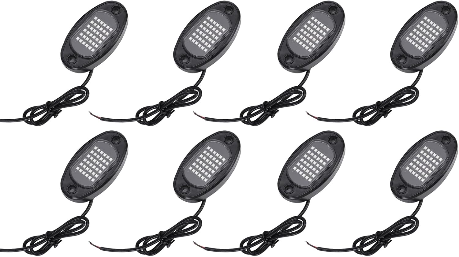 Tomshine 36 LEDs Underglow Lights, 8-Pack Rock Lights with IP68 Water Resistance, Easy Installation for Car Underglow Light, Enhance Style and Safety (Yellow Light)
