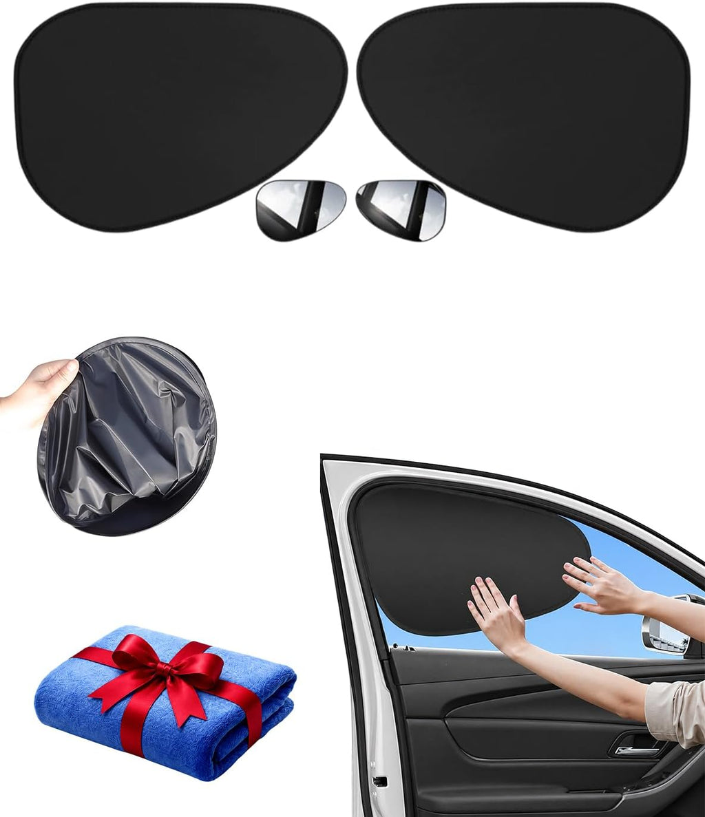 Static Cling Car Window Shades, Thermal Insulation Privacy Sun Shade, UV Heat Block Car Side Window Sun Blocker, Foldable Sunshade, Universal Fit SUV Sedan MPV, No Glue No Residue