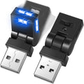 Frienda 2 Pcs Mini USB LED Light Car LED Interior Lighting 5v RGB Foldable Ambient Lighting Adjustable 8 Color and Brightness Smart USB Night Lamp for Cars Laptop Keyboard (USB-A)