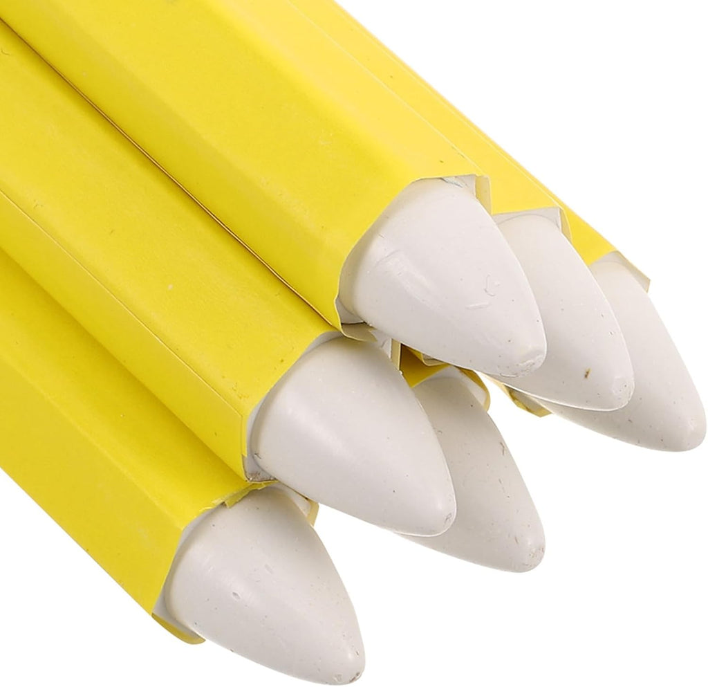 Cabilock 12pcs Yellow Tire Paint Marker Pens for Auto Repair and Car Wash Operations, Waterproof Wax Crayons with Smooth Marking and Anti-slip Barrel for Sturdy Tire Marking