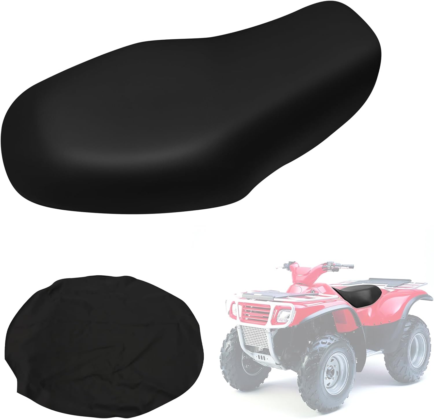 Seat Cover Replacement for 1997-2003 Kawasaki Prairie 300 4x4, 400 2x4/4x4, 650 4x4, Replacement Leather Seat Cover, Black