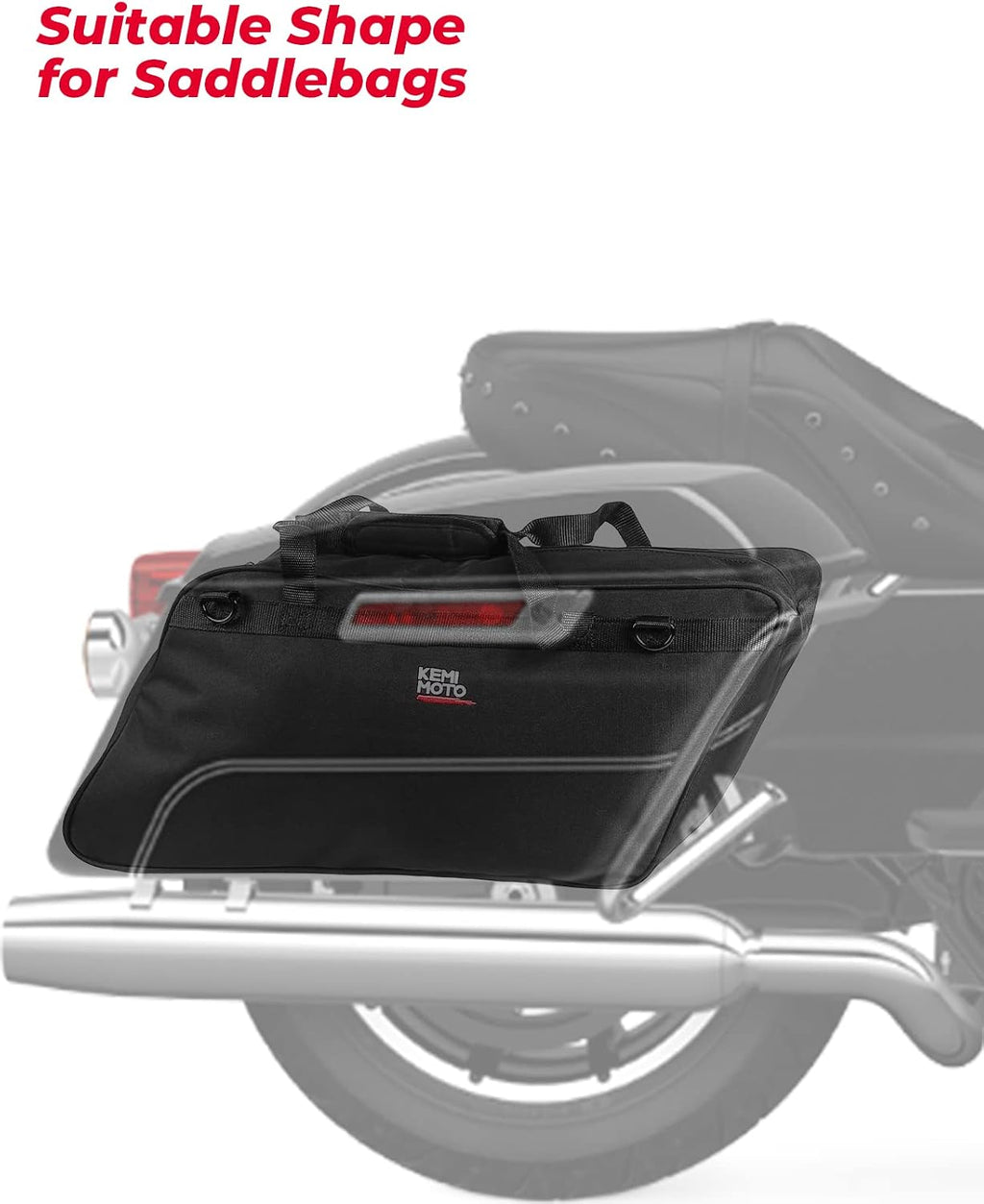 KEMIMOTO Saddlebag Liners 1 Pair Motorcycle Saddle Liner Bag 32L Hard Saddle Insert Travel Storage Bag Compatible with Touring Street Glide Road Glide Road King 1993-2023 1700 Royal Star