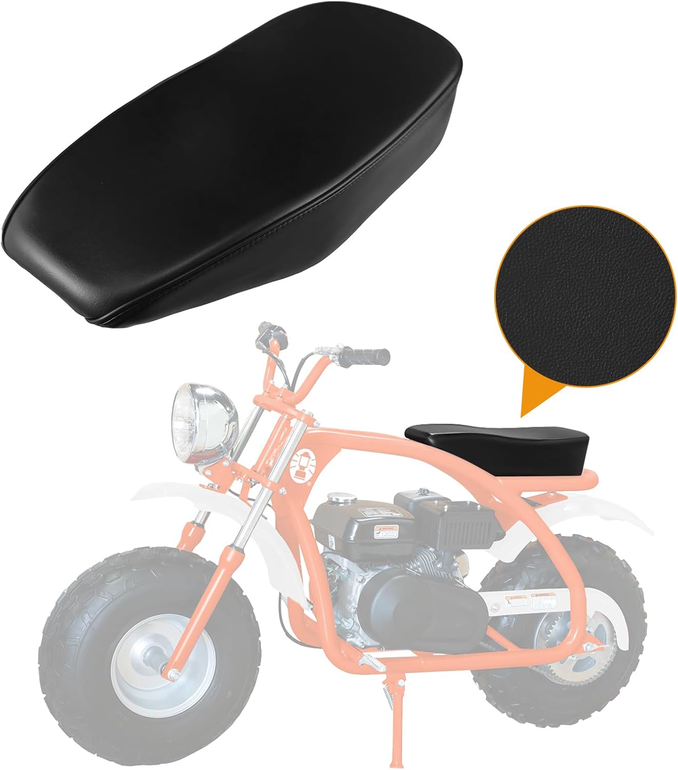 Seat Cover Replacement for 17" Coleman BT200X Mini Bike 196cc, Hisun 200-7 for Viper 200cc, Heavy Duty Leather Material