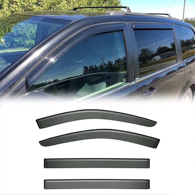 94251 Side Wind Vent Deflector Set, Dark Smoke Window Visors fit - Image 2