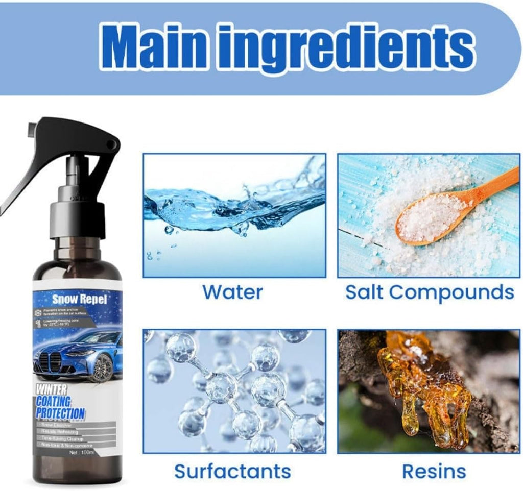 Car Windshield Snow Melting Coating Spray,Windshield De Icer Spray for Winter,Multi-Purpose Car Window Remover Snows Sprays for All Cars (3PC)