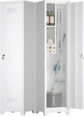slim broom closet storage cabinet, 65" h metal, main product view