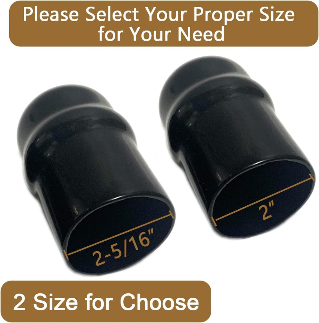 RV Trailer Hitch Ball Cover, Waterproof Heavy Duty Towball Protect Cap for Trucks, Boat, Caravan (2inch Dia), Black, 2 Inch (54343) Count of 2