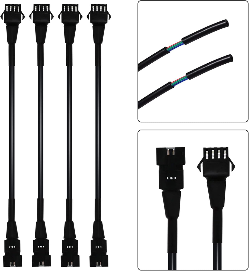4 PCS 60 inch Extension Cords for Use with 5050 LED SMD RGB NEON Accent Kits for LED Motorcycle ATV Car Light Multi-Color Neon Strip
