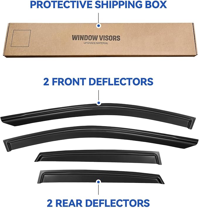 Window Visors Rain Guards for 2018-2023 Hyundai Kona, Out-Channel Window Vent - Image 5