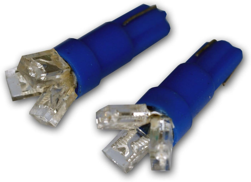 LEDGB-T5-B3 Glove Box LED Light Bulbs T5, 3 LED Blue 2-pc Set