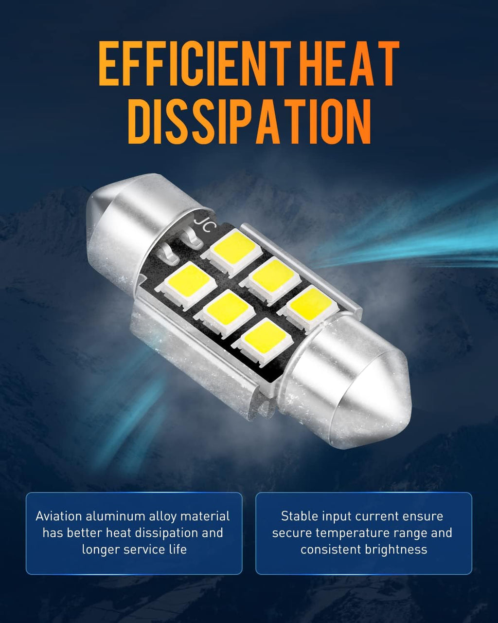 DE3175 LED Bulb Xenon White CANBUS Error Free 1.25 inches DE3021 DE3022 3175 LED Bulbs Used for Interior Map Dome License Plate Courtesy Lights,Pack of 5