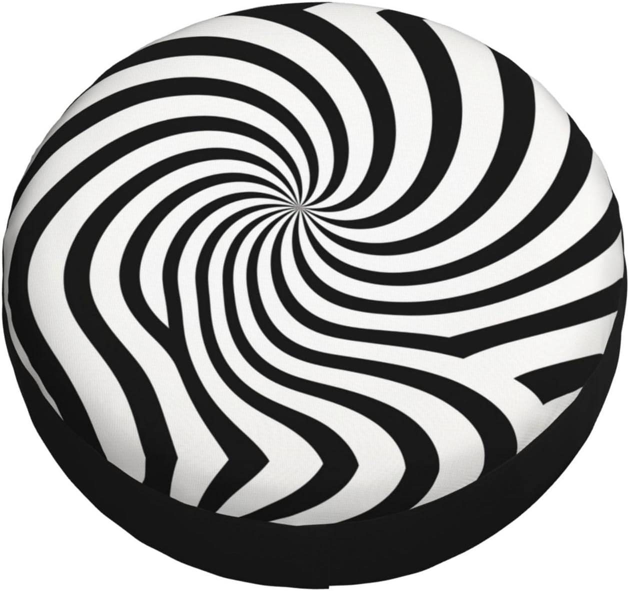 Black and White Dizzy Lines Print Universal Spare Tire Cover for RV, Jeep | Wheel Protector Fits Rv, Trailer, Jeep, Shield Tires From Sun, Dirt And Rain For Outdoor Storage
