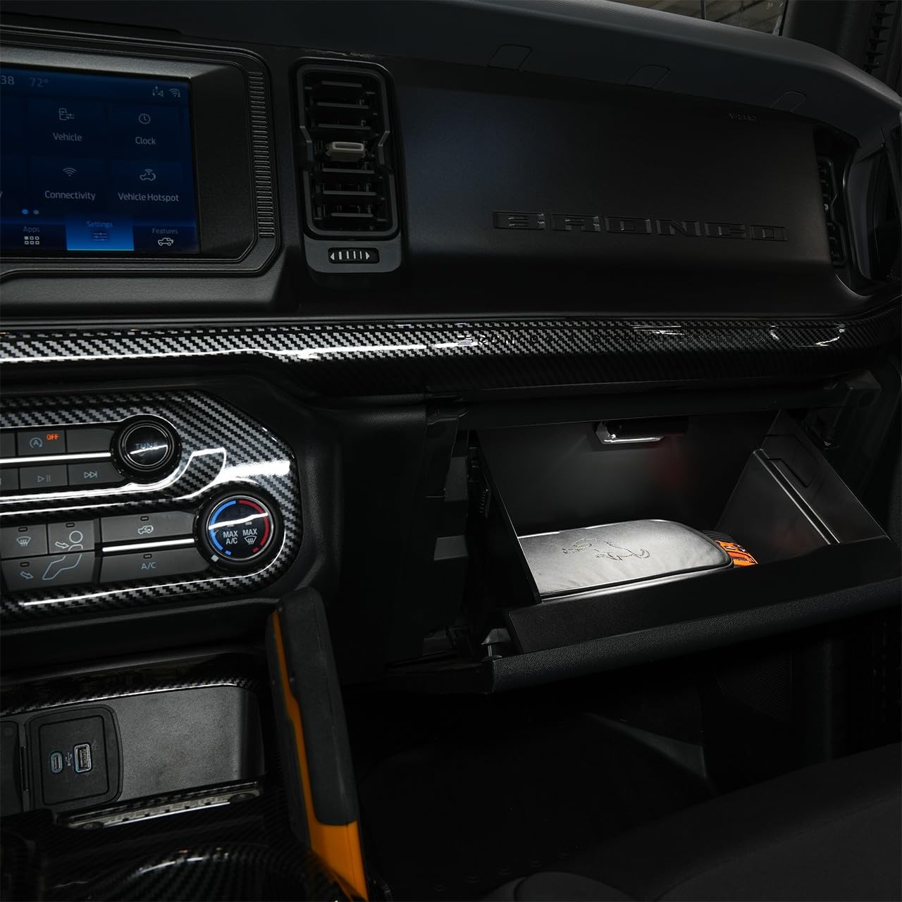 IAG Glove Box LED Light for Ford Bronco 2021+ & Raptor 2022+ (Not Sport) | Broncos don't include one, plug-and-play install, no wiring or drilling, auto on/off timer