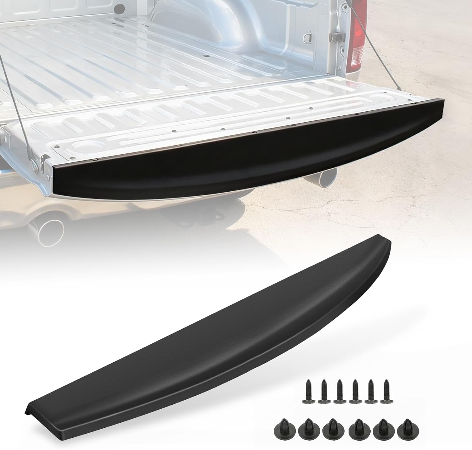 Rear Tailgate Molding Cap Spoiler, Fit for 2009-2018 Dodge Ram 1500/Fit for 2010-2018 Dodge Ram 2500 3500,Tail Gate Protector CH1909100 55372052AH 55372052AF