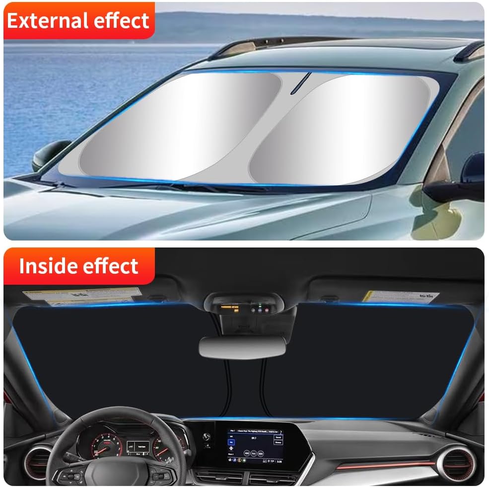 Car Sun Shade for Chevrolet Chevy Trax 2026 2025 2024 2023 2022 2021 2020 2019 2018 2017 2016 2015 Auto Interior Accessories Windshield Sunshade Foldable Protector Window Curtains Cover Visor