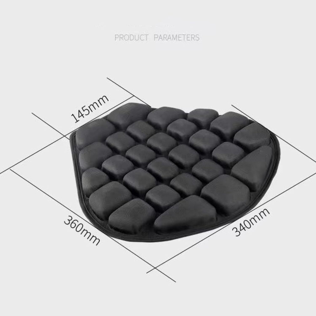 Universal Motorcycle Seat Cushion - 3D Shock-Absorbing Spandex Padded Seat Cover Protector - Black