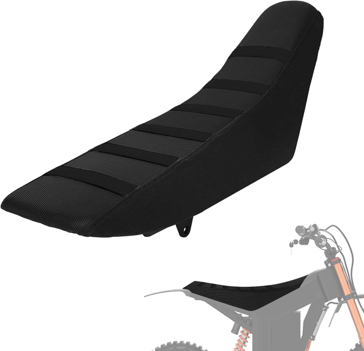Seat Cushion Cover for Tuttio Soleil01 Electric Dirt Bike | Waterproof,Non-Slip,Black Stripe with Black Background for Tutti Soleil 01