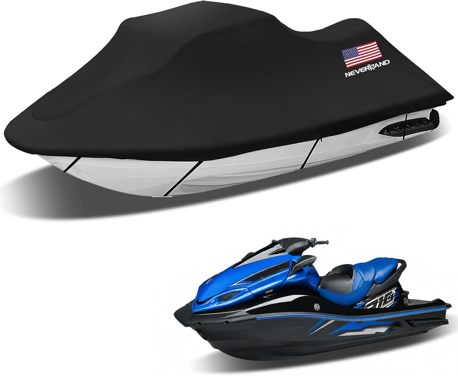 Jet Ski Cover - Jetski Covers Compatible with Yamaha Seadoo, Jet Ski Covers 2 3 Seater UV Resistant Heavy Duty Cover with 2 Air Vents Suitable for Jetski Lengths 115'' to 120"