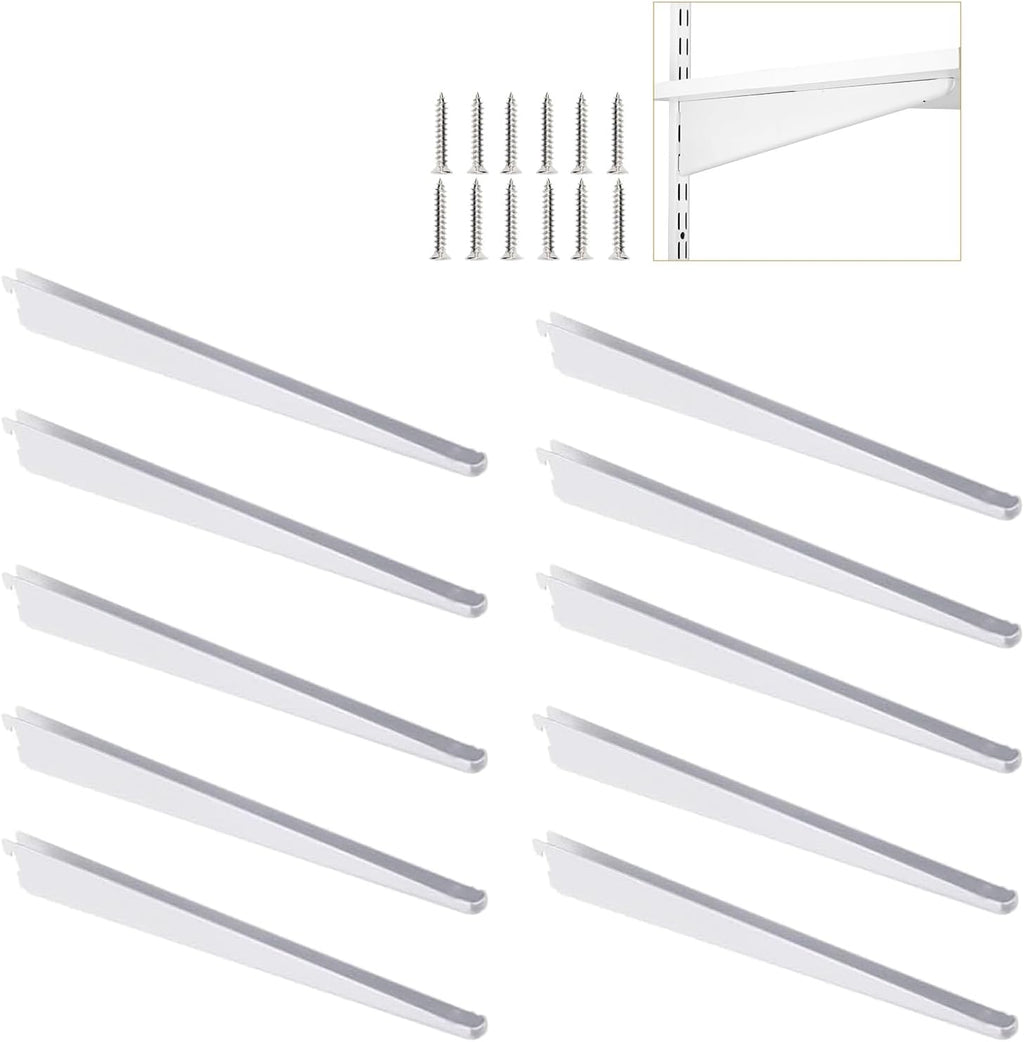 13-inch adjustable double-track wire shelf brackets, 10 pack, main product view