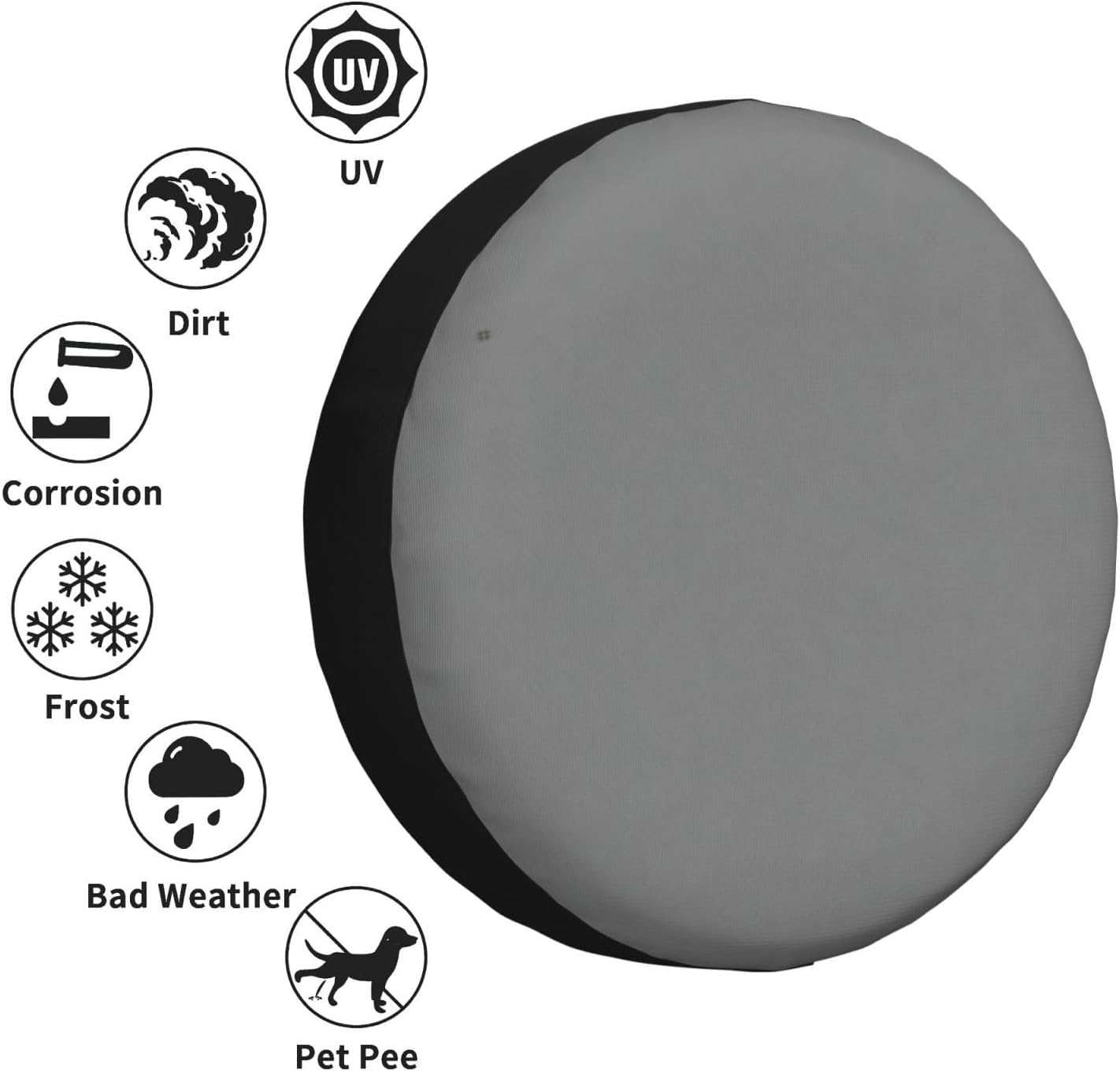 Grey Print Universal Spare Tire Cover for RV, Jeep | Wheel Protector Fits Rv, Trailer, Jeep, Shield Tires From Sun, Dirt And Rain For Outdoor Storage