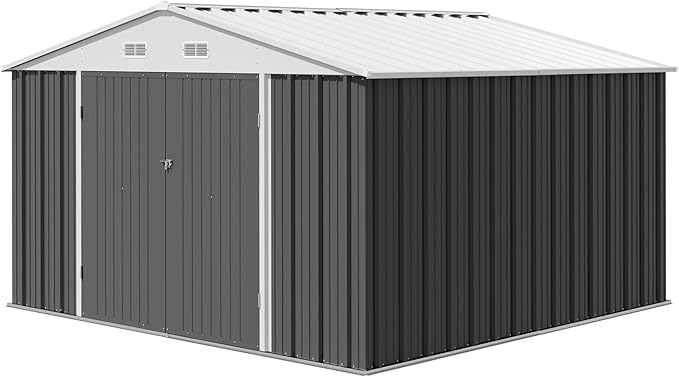 Devoko 10 x 10 FT Outdoor Storage Shed, Metal Garden Sheds & Outdoor Storage - Image 7