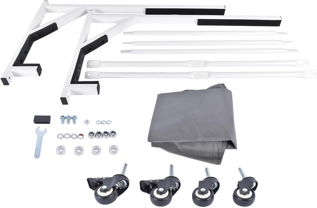 Hard Top Storage Cart with Cover Replacement for Chevy Corvette C1 C2 C3 C4 | Replacement for Mercedes W121 W113 W194 R107 R129, TC107WHITE, HS1000W