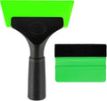 Yourkar 2 PCS Window Tint Kit Tools, Professional Vinyl Wrap Kit with Plastic Squeegee & Felt Squeegee, Universal Privacy Film Installation Tint Tools for Vehicle Glass Home (Green)