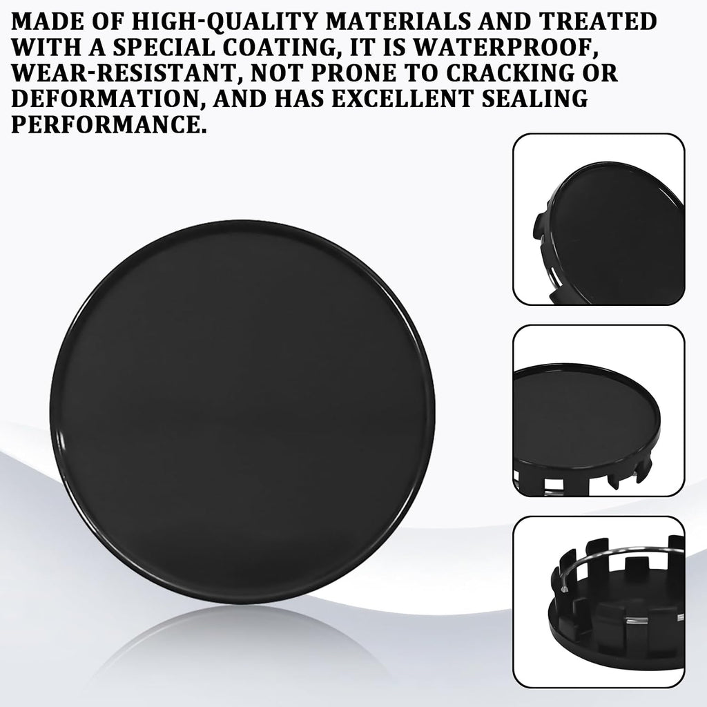 4PCS 54mm Wheel Center Caps, Universal Hubcaps Snap-in Rim Hub Cap Covers, Anti-Scratch Dustproof Wheel Hub Caps for Cars, SUVs, Trucks, Sedans, Replacement Car Wheels Cap Accessories (Black)