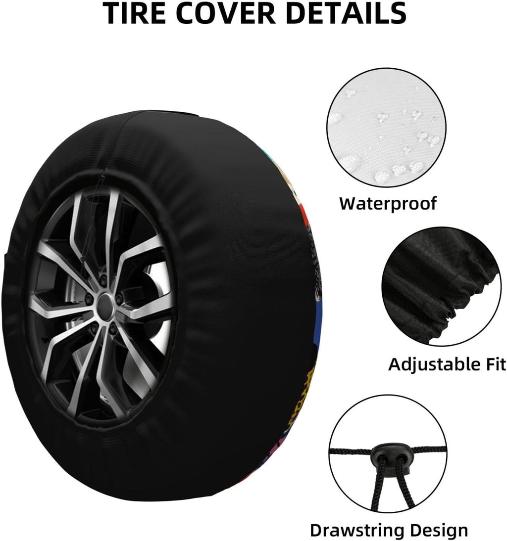 Abstract Graffiti Print Universal Spare Tire Cover for RV, Jeep | Wheel Protector Fits Rv, Trailer, Jeep, Shield Tires From Sun, Dirt And Rain For Outdoor Storage