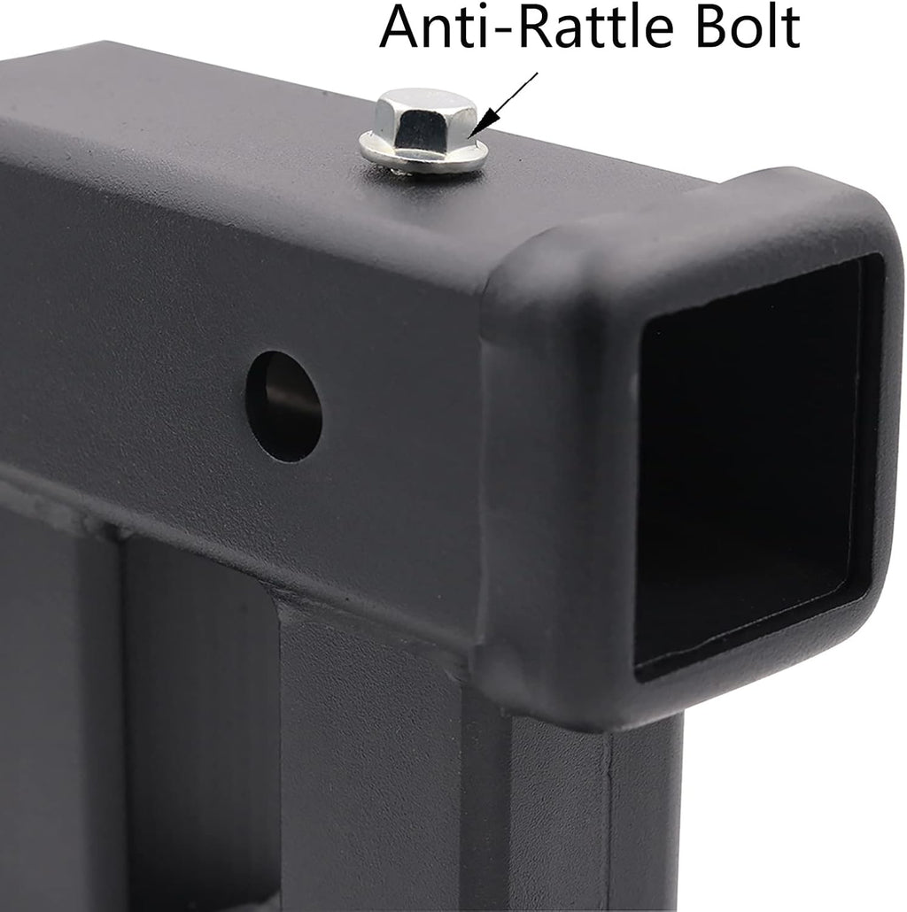 Heavy Duty 2 Inch Dual Hitch Receivers Trailer Hitch Extension with 6" Rise-Drop Adapter Frosted Power Coated
