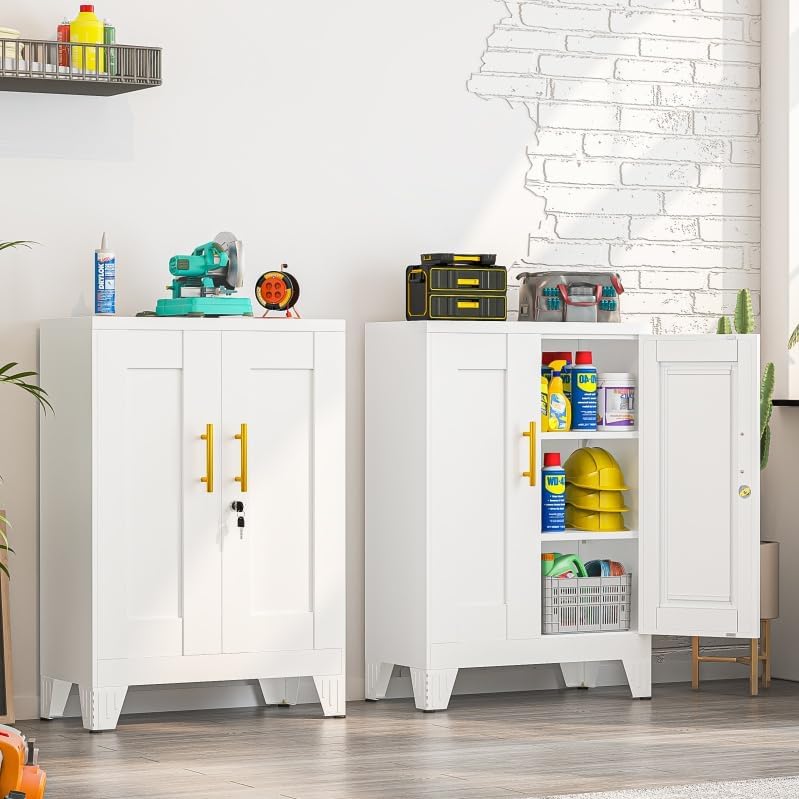 small locking cabinet, metal storage cabinet with doors, main product view