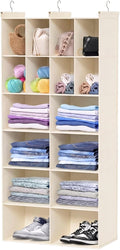 6 tier hanging closet organizer, 16 compartments dual, main product view