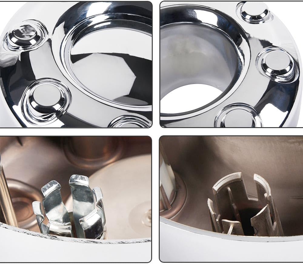 PIT66 17 Inch Wheel Center Caps Fit Ford F350 Dually 2005-2016 (DRW) | Hubcaps Cover, 4x4 4Pcs Chrome,Compatible with 2005-2016 Ford F350 Super Duty Dually (DRW)