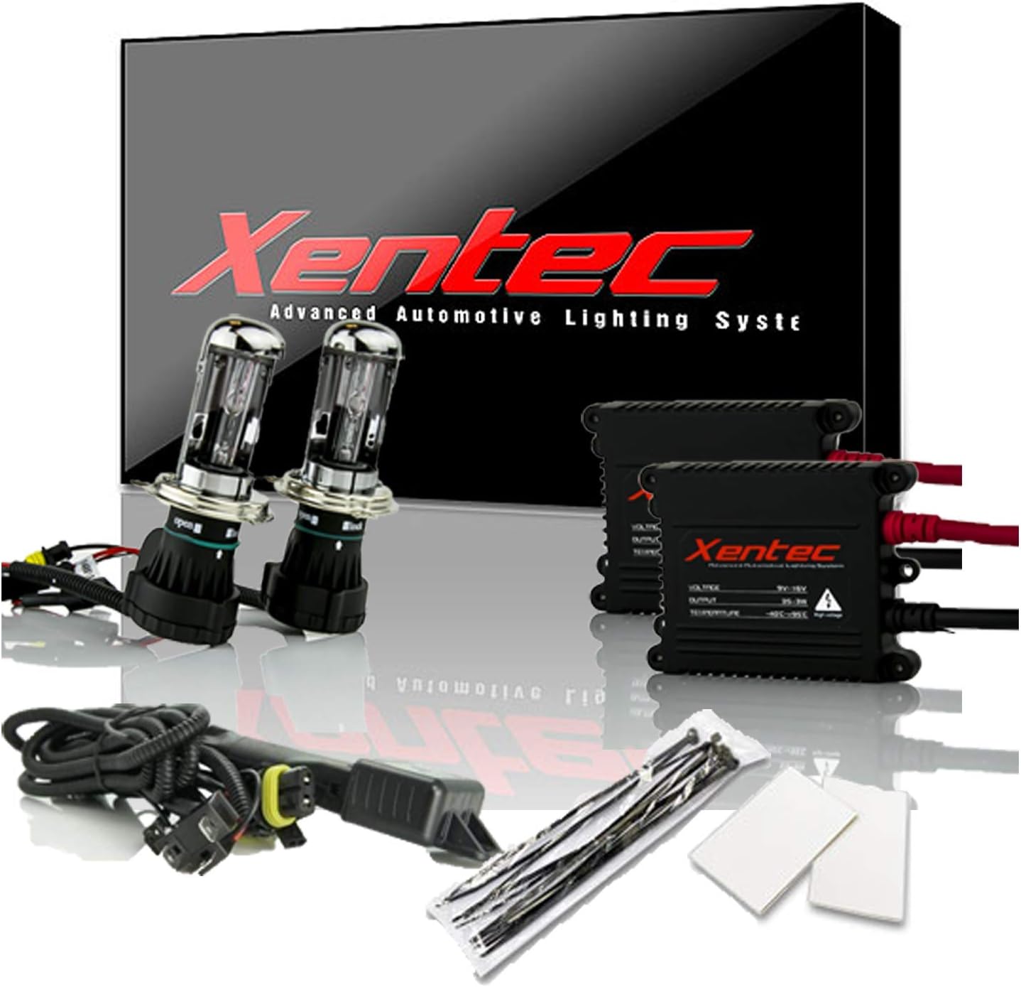 Xentec H4 (HB2) 6000K Hi/lo Telescopic bixenon HID xenon bulb x 1 pair bundle with 2 x 35W Digital Slim Ballast (Ultra White)
