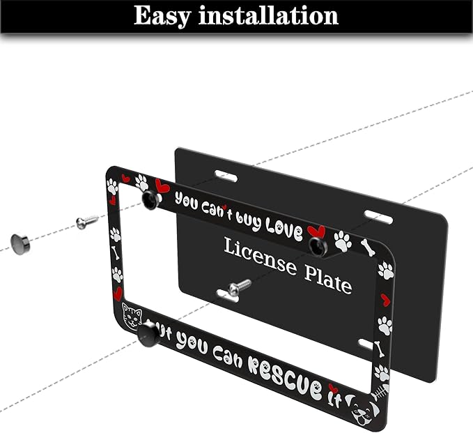 License Plate Frame Black and White Front License Plate Bracket You Can’t Buy - Image 7