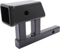 1-1/4” to 2” Hitch Adapter with 5” Rise & Drop, Heavy Duty Trailer Hitch Receiver Adapter, Steel Hitch Extender Converter for Bike Rack Cargo Carrier, Black Powder Coated