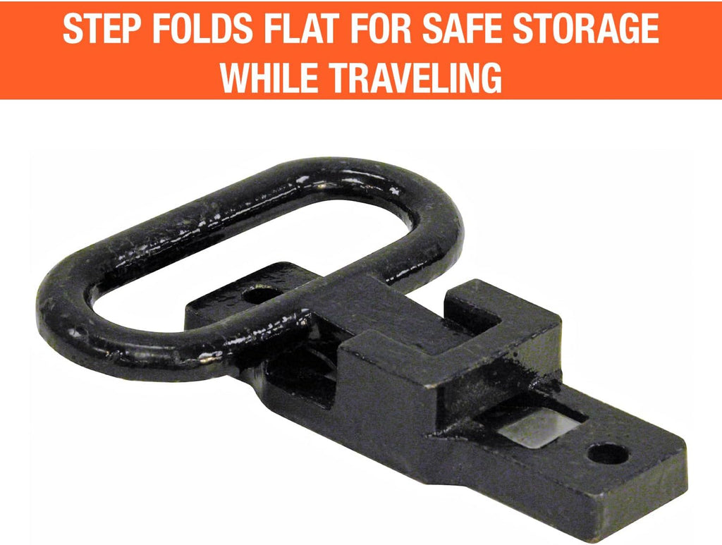Buyers Products B2797BPC Folding Safety Step And Handle With Safety Storage, Black E-Coat Finish, Multi-Purpose Step And Grab Handle For Trucks, Trailers, Busses & RVs